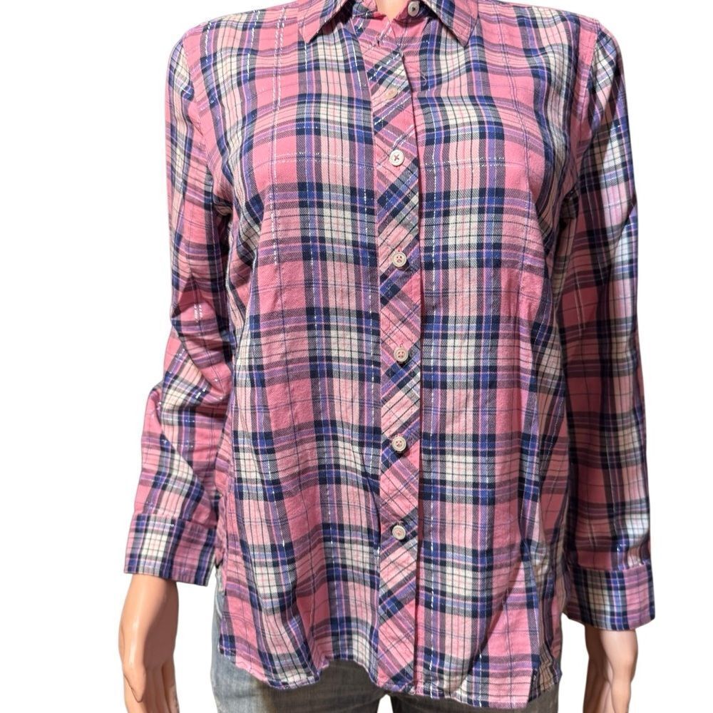 Talbots Pink and Blue Plaid Shirt MP